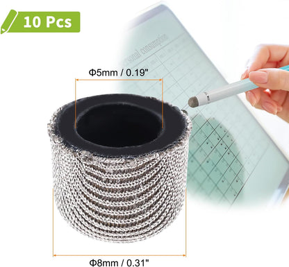 MECCANIXITY 10Pcs Replacement Fiber Mesh Tips for Stylus Pens 8mm Suitable for Capacitive Touch Screen,High Sensitivity,Soft,No Scratch Screen Pen Tip