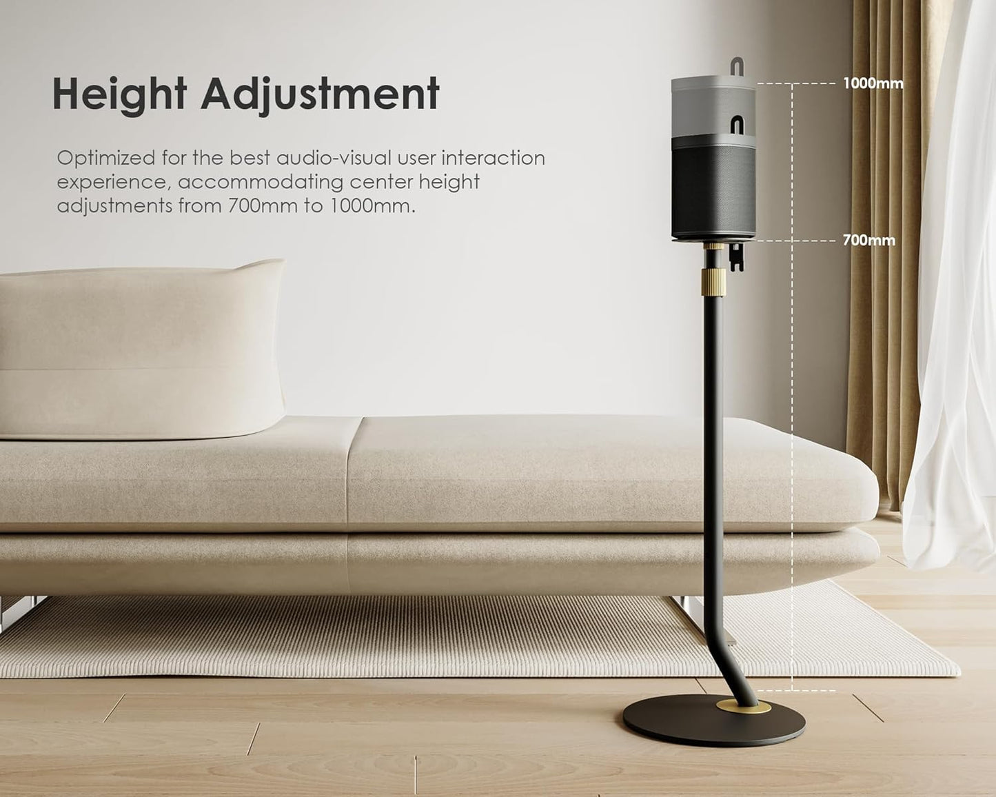 FITUEYES Design Universal Speaker Stand, Adjustable Height Speaker Stands Pair for Satellite & Small Bookshelf Speaker up to 11LBS, Extend 27.5” to 39.3” for Multi-Audio, Master Series