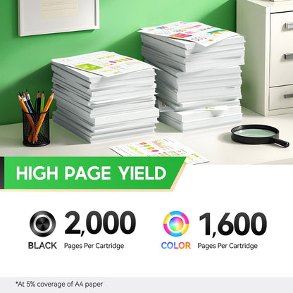 952XL Ink Cartridges Combo 4-Pack High Yield Replacement for HP 952 952XL Ink Compatible with HP OfficeJet 8702 Pro 7720 7740 8210 8710 8720 8730 8740 8715 8216 8725 Printers Black Cyan Magenta Yellow