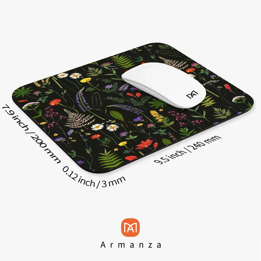 Square Mouse Pad Flowers,Personalized Premium-Textured Custom Mouse Mat Design,Washable Mousepad Cloth,Non-Slip Rubber Base Computer Mouse Pads for Wireless Mouse