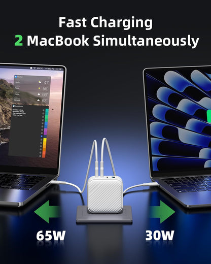 100W USB C Charger 4 Port GaN Wall Charger Block Compact Power Adapter with Folable Plugs for MacBook Air/Pro, Laptop, Tablet, iPad, iPhone, Samsung Galaxy, Apple Watch and More