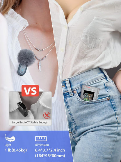 SYNCO Wireless Lavalier Microphone, G3 Lapel Mic Grey Triple Channel Transmission up to 250m for DSLR Camera Smartphone Laptop for YouTube Streaming Vlogging, Wireless-Lavalier-Recording-Video-Mic