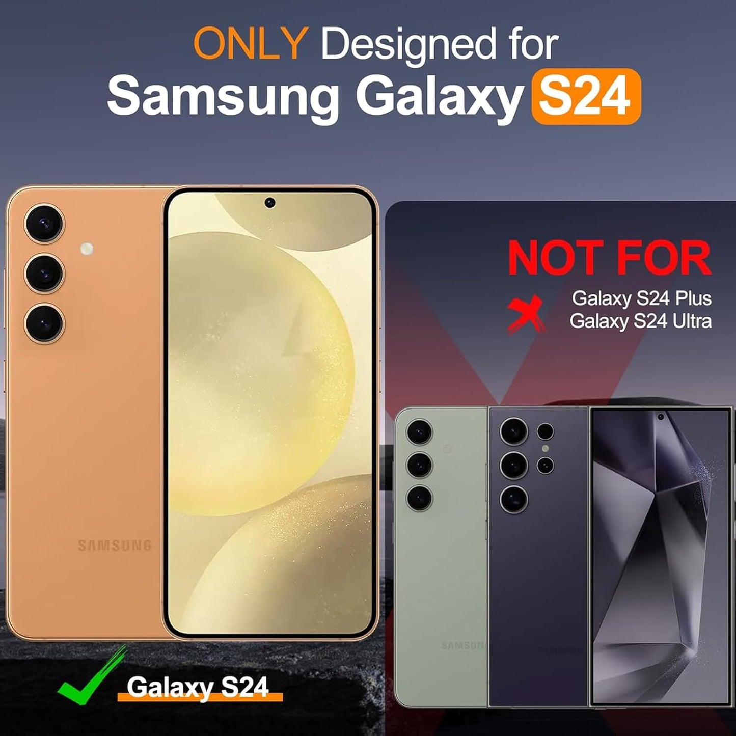 Battery Case for Galaxy S24, [10000mAh] Slim Portable Protective Fast Charging Case Backup Power Bank Battery Case Compatible with Galaxy S24-6.2 inch-Black