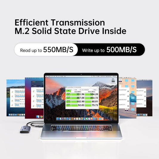 SSK 1TB SSD External Hard Drive, Portable SSD Up to 550MB/s Fast Solid State Drives, External Drive USB 3.2 Gen2 for iPhone 15/Pro, Windows, Mac, Android with LED Light, Trim, Smart Supported