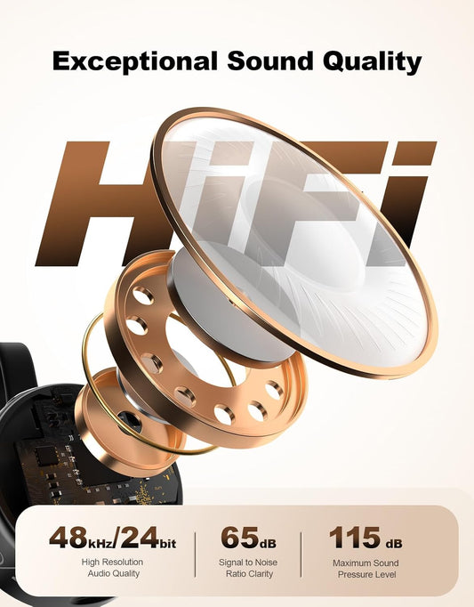 Wireless Mini Microphone for Camera/iPhone/Android/iPad/Laptop, Lav Mic with Charging Case, AI Noise Reduction, 50H Battery, 230ft Range, Lavalier Microphone for Video Recording, YouTube, Vlog