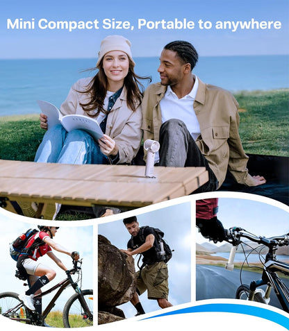 TORRAS COOLiFY iva Handheld Fan with Ice Cooler, 0-100 Adjustable Speed, Super Mini Powerful Portable Fan 5000mAh Rechargeable, Hand Fans for Travel Essentials, Outdoor, Gifts for Dad Women, Charcoal