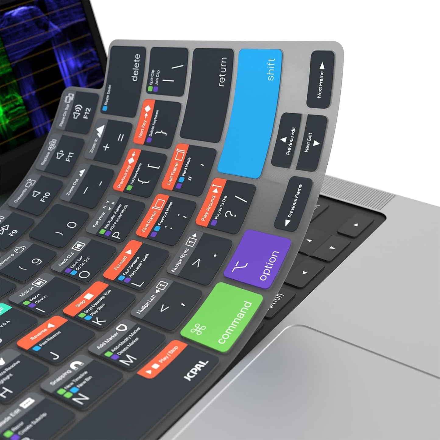 JCPal Davinci Resolve Shortcut Guide Keyboard Cover for Apple MacBook Pro 14 inch and MacBook Pro 16 inch (M1-M4 Models) and MacBook Air 13 inch and MacBook Air 15 inch (M2-M4 Models) (US-Layout)