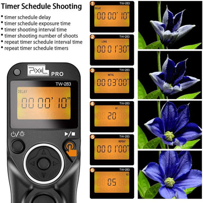 Wireless Remote Shutter Compatible for fujifilm, PIXEL TW-283 90 Remote Shutter Release 2.4G Wireless Timer Remote Control Compatible for Fuji Cameras