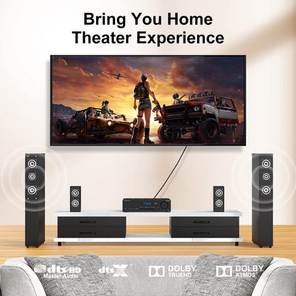 EMK 24K Gold-Plated Optical Audio Cable [25ft/8M] - Digital Toslink SPDIF Cable Compatible with Soundbar to TV, Home Theater - High-Speed Fiber Optic Cable (Silver)