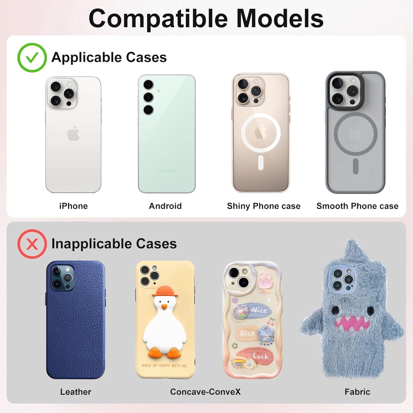 1 Pack Silicone Suction Cup Phone Case Mount Double Sided, Phone Accessories Hands-Free Strong Grip Holder for Selfies and Videos, Silicon Phone Stand Sticky for iPhone and Android Sky Blue