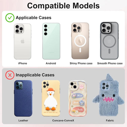 1 Pack Silicone Suction Cup Phone Case Mount Double Sided, Phone Accessories Hands-Free Strong Grip Holder for Selfies and Videos, Silicon Phone Stand Sticky for iPhone and Android Transparent