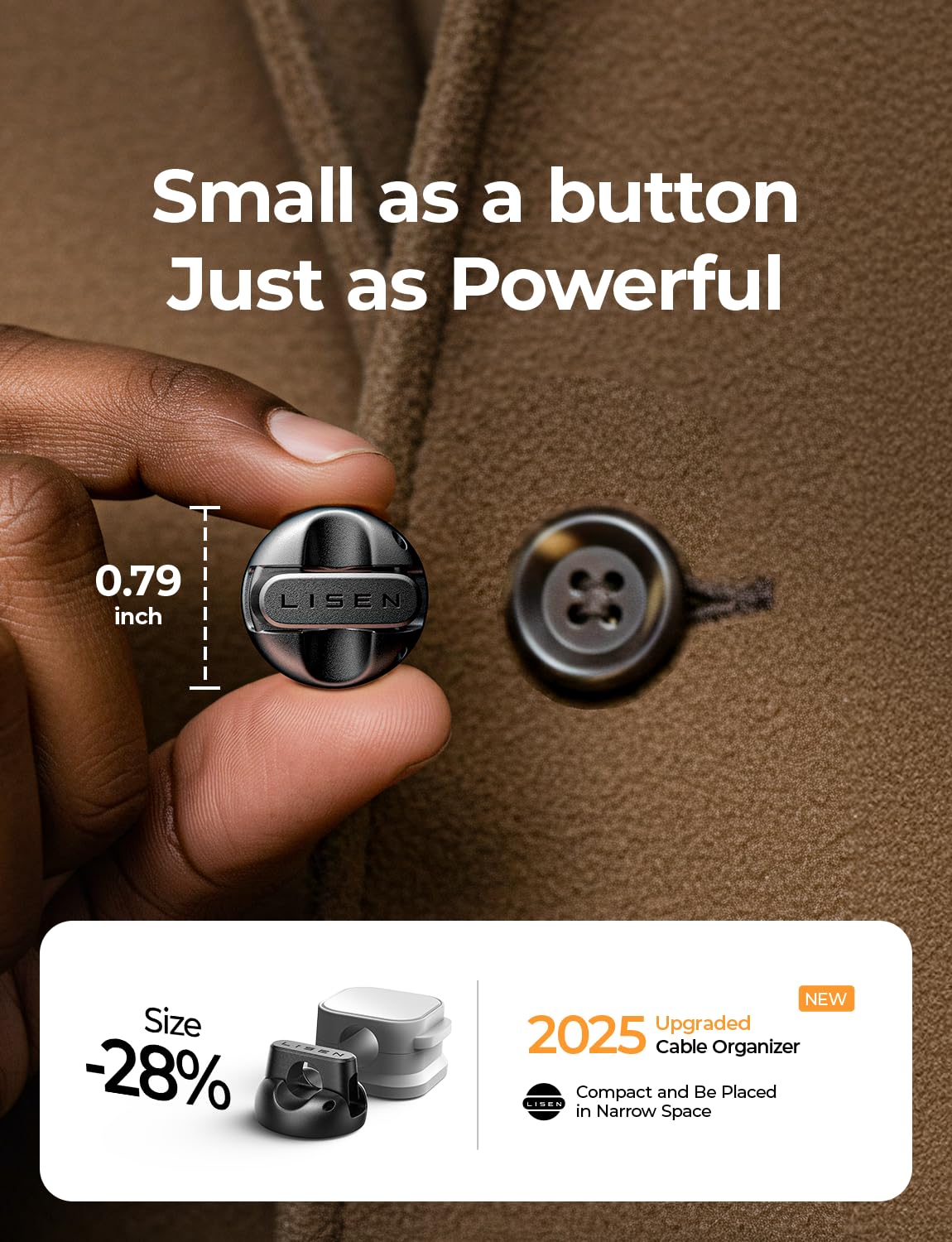 10 Pack Magnetic Cable Clips [2025 Minimum Size] LISEN Halloween Decor Christmas Decorations Indoor, Magnetic Cord Holder for Nightstand Desk, Cable Management for Home Office Organizer Dorm Wall Car