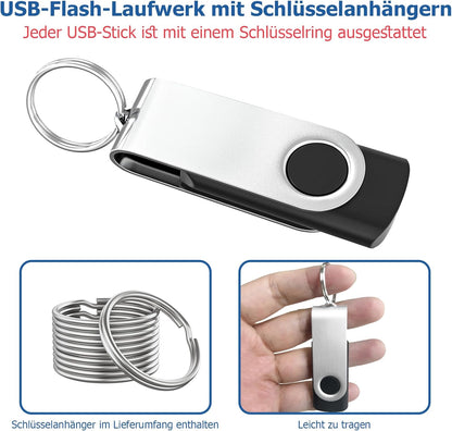 Flash Drives 16GB 10 Pack, Wooolken USB 2.0 Thumb Drives with Keychains Memory Stick USB Drive Pendrive for PC Laptop Computer (Mixcolors)