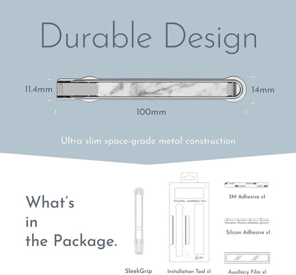 SleekGrip Premium: Swappable Phone Stand & Phone Grip - Ultra Thin Convertible Grip Holder Fits Most iPhone and Android Cases, Phone Strap Compatible with Wireless Chargers and Car Mounts