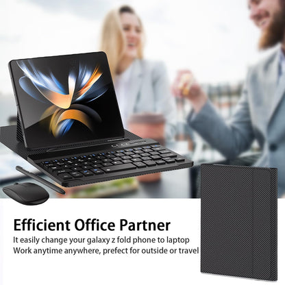 for Samsung Galaxy Z Fold 7 6 5 Keyboard and Mouse, Portable Mini 7.9 inch Bluetooth Keyboard with Leather Case and Capacitive Pen, 4 in 1 Set for Z Fold7 6 Accessories