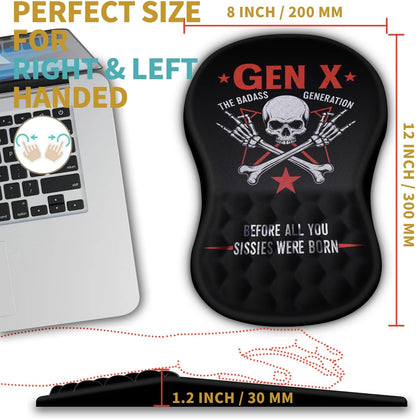 Hokafenle Ergonomic Mouse Pad Wrist Support with Massage Design, Wrist Rest Pain Relief Mousepad with Memory Foam&Non-Slip PU Base, Mouse Pads for Wireless Mouse & Desk (12x8 inch,Gen X)