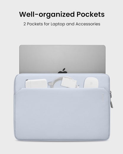 tomtoc Slim Laptop Sleeve Case for 13-inch New MacBook Air M4/A3420 M3/A3113 M2/A2681, M1/A2337 2025-2018, MacBook Pro M2/M1, Water-Resistant Protective Carrying Case with Accessories Pocket
