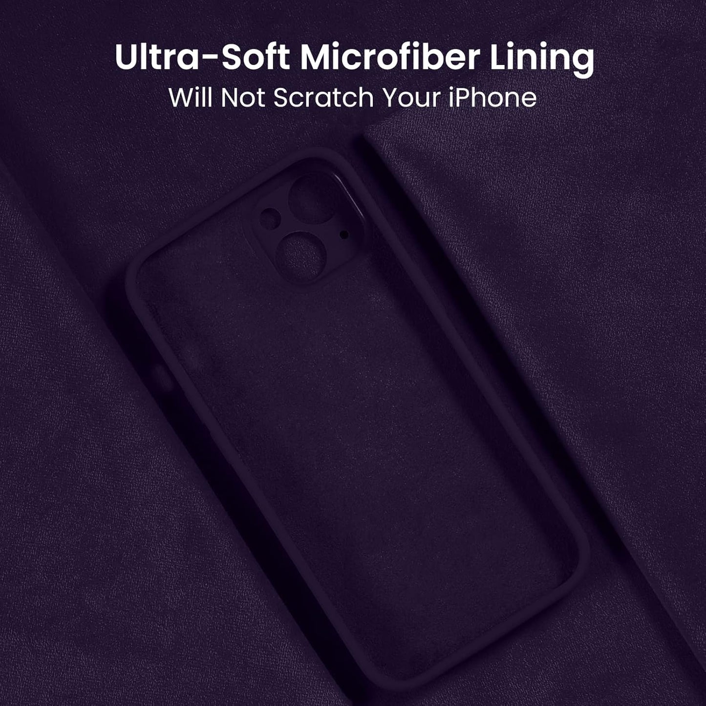 FireNova Designed for iPhone 14 Case, Silicone Upgraded [Camera Protection] Phone Case with [2 Screen Protectors], Soft Anti-Scratch Microfiber Lining Inside, 6.1 inch, Purple