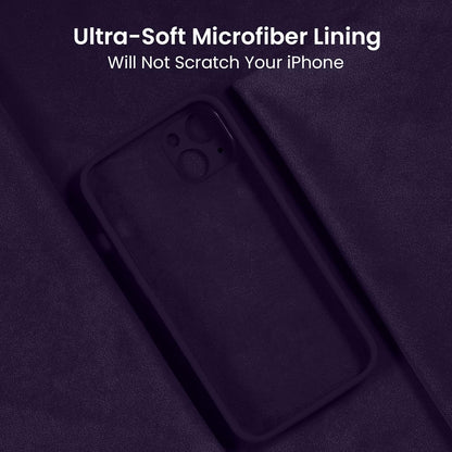FireNova Designed for iPhone 13 Case, Silicone Upgraded [Camera Protection] Phone Case with [2 Screen Protectors], Soft Anti-Scratch Microfiber Lining Inside, 6.1 inch, Purple