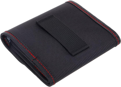 PATIKIL Lens Filter Case, 3-Pocket Camera Filter Case Portable Lens Filter Pouch Photography with Belt Loop Fit Camera Bag Strap Pocket Drone for 25mm-82mm, Black Red