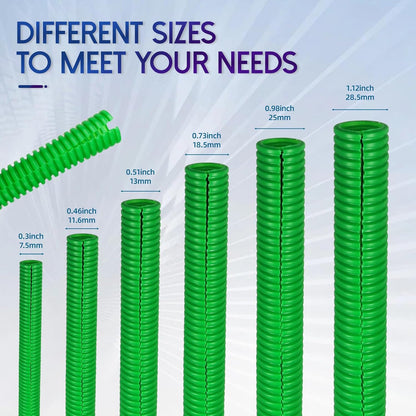 Split Wire Loom Tubing,10,25ft Cord Protectors from Pets No Chew, Flexible Wire Covers Cord Protectors, Protective Split Cable Sleeve for Automotive Home Industrial Wires(Green, 0.73inch-25ft)