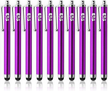 TCD 10 Pack Stylus Pen for Touch Screen, Universal Capacitive Digital Stylus Pen for iPad, iPhone, Tablet, Laptop – Premium Thick Styluses for All Touchscreen Devices with Rubber Tip, Purple