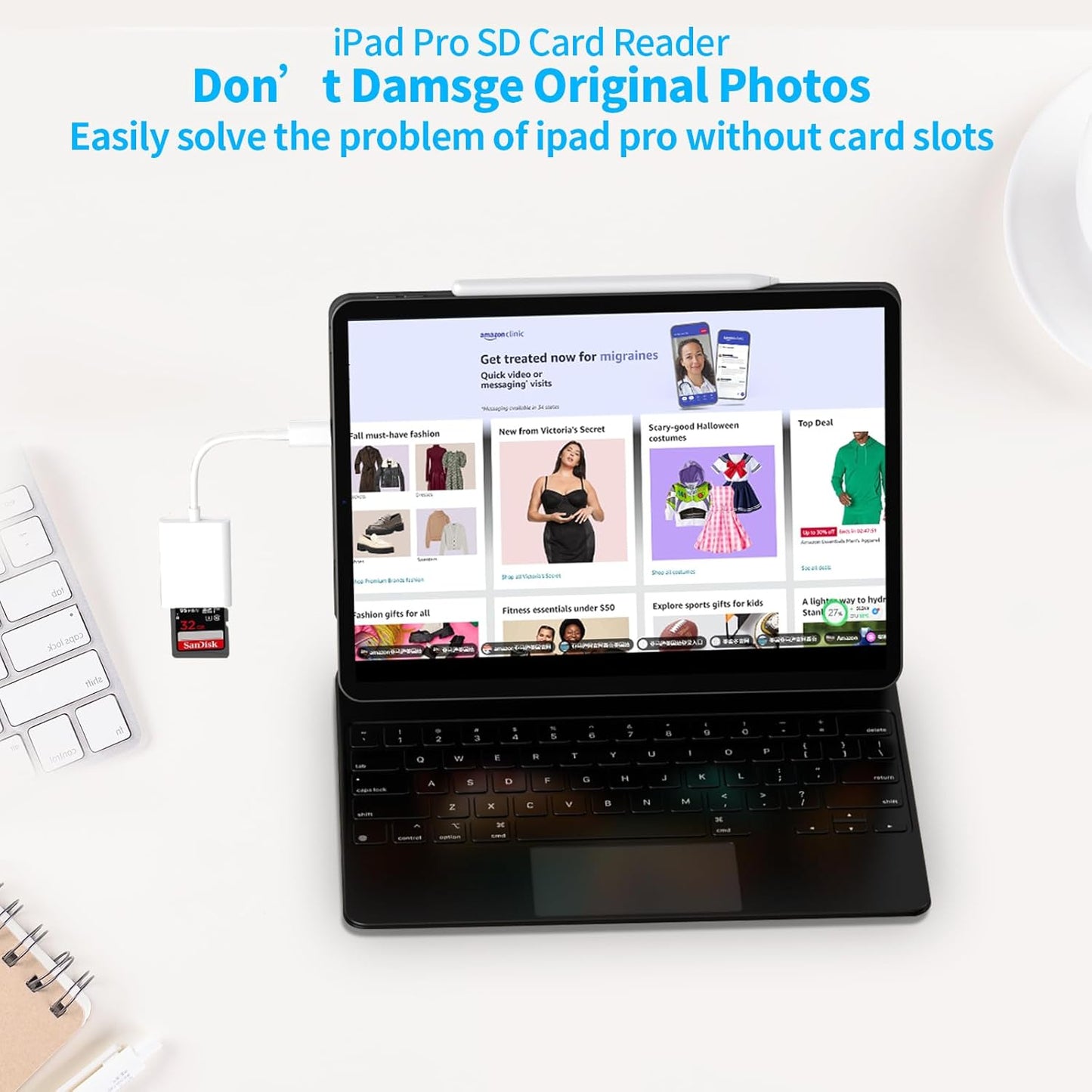 USB C SD Memory Card Reader [Apple MFi Certified] Type C to SD Card Adapter for iPhone 15 USB C Camera Adapter Trail Camera Viewer for iPhone 16 15 iPad MacBook Air/Pro Galaxy, Plug and Play