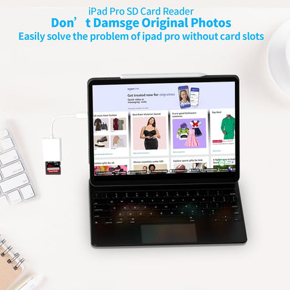 USB C SD Memory Card Reader [Apple MFi Certified] Type C to SD Card Adapter for iPhone 15 USB C Camera Adapter Trail Camera Viewer for iPhone 16 15 iPad MacBook Air/Pro Galaxy, Plug and Play