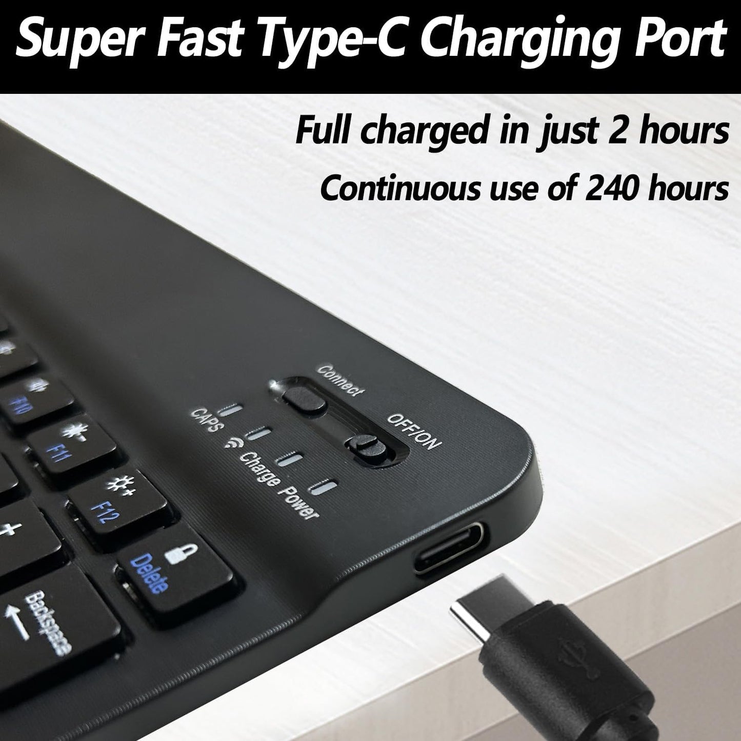 Keyboard Case for iPad 11th 10th Generation - iPad 10th Generation Case with Detachable Wireless Keyboard - Smart Folio Cover with Pencil Holder for 11-inch A16 2025 10.9-inch 2022, Black