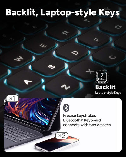 ZAGG Pro Keys 2 iPad Pro 13 (M4) Keyboard Case - Wireless Keyboard & Detachable Folio Case | Laptop-Style Backlit Keys, Multi-Pairing Bluetooth, 6.6 ft Drop Protection