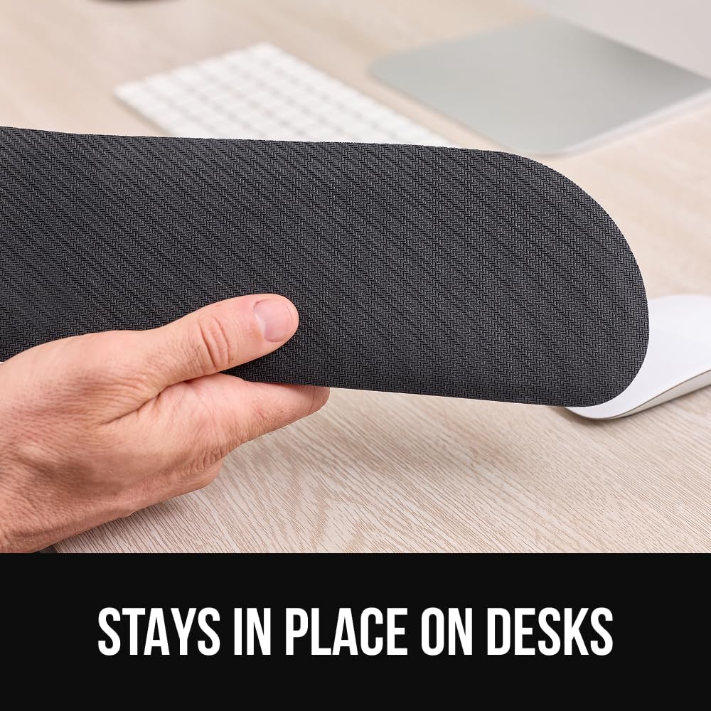 GORILLA GRIP Silky Memory Foam Keyboard Wrist Rest and Mouse Pad for Computer, Ergonomic Design Typing Support, Desk Office Supplies, Hand & Arm Mousepad Cushion and Coaster, 4 Piece Set, Black