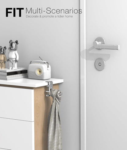 Foldable Headphone Stand and Hook – Aluminum Headset Holder Clamp Mount Under Desk, Universal Fit for Gaming Headphones, Space-Saving Hanger Organizer