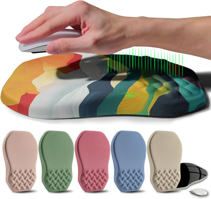 Ergonomic Raised Mouse Pad Wrist Support with Bilateral Slope Memory Foam Mousepad for Wrist Rest and Carpal Tunnel Pain Relief 11.8x7.9〃Colorful Lines