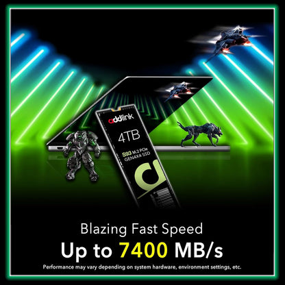 Addlink S93 4TB PCIe 4.0 M.2 Gen 4 Memory Expansion SSD, Up to 7400 MB/s, Internal Solid State Drive with HMB Technology for Laptop, Gaming and Creators