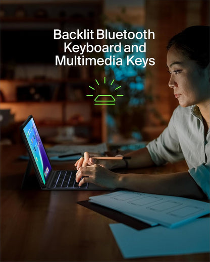 Belkin Everyday Keyboard Case w/Cradle, Backlit Bluetooth Keyboard, Multi-Gesture Controls, Magnetic Apple Pencil Storage Compatibility, & Multimedia Keys for iPad 10th Generation 10.9" - Black