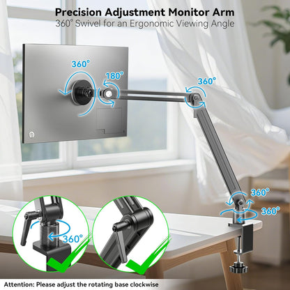 Jakeko Strong Magnetic Portable Monitor Desk Clamp - 75mm VESA Mount 4.7" 15.6" 16" 17.3" 18.5 inch 360° Rotate Base Tablet Holder Arm JK07B1
