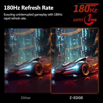Z-Edge UG24 24-inch Curved Gaming Monitor 180Hz Refresh Rate, 1ms MPRT, FHD 1080 Gaming Monitor, R1650 Curved