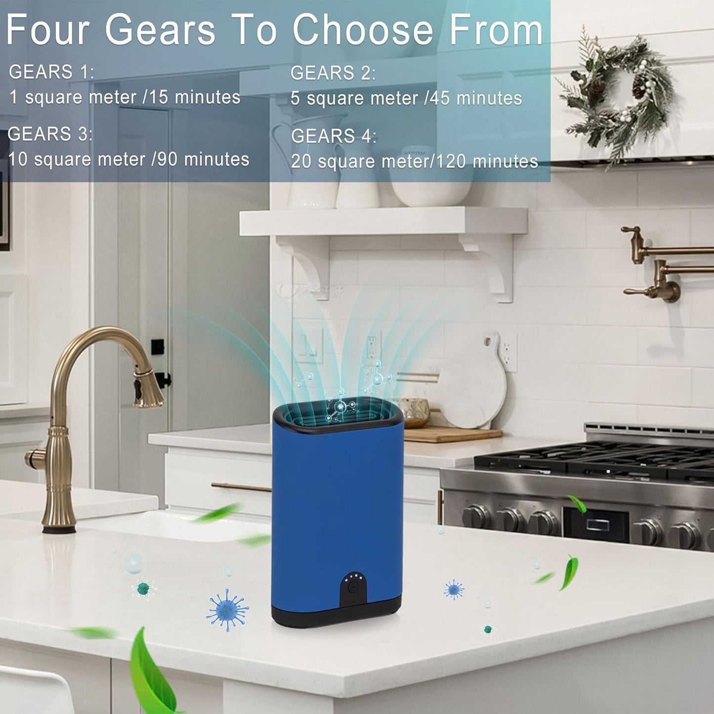 Portable Ozone Generator Air Purifier – 5000mAh Rechargeable, Battery Operated Ionizer & Odor Eliminator for Home, Car, Bathroom, Kitchen, Pets, Shoes, Smoke & Dust