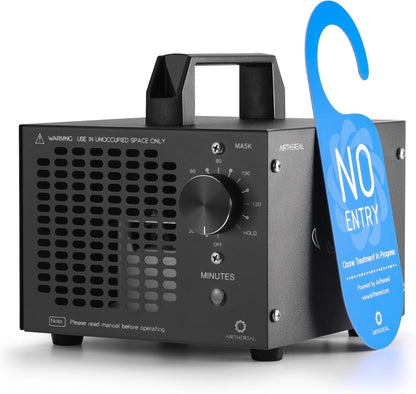 Airthereal MA5K Ozone Generator for Home, Ozone Air Ionizer Odor Eliminator with 120-Min Timer, Lightweight Design, Odor Removal for Car, Smoke, Pets, Basements, Covers Up to 2,000 Sq. Ft., Black