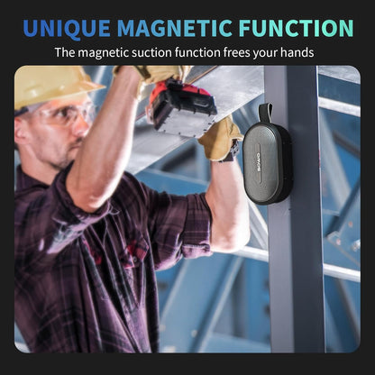 SOWO Wireless Portable Small Speaker, Ultra Magnetic Bluetooth Speaker for Golf Cart, Coverless IP67 Waterproof, 24 H Playtime, Pro Sound, Clip Hanging Design for Outdoor, Indoor - Black