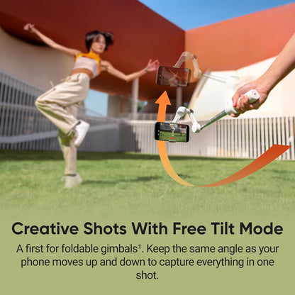 Insta360 Flow 2 Pro Creator Bundle White - Foldable AI Phone Gimbal, Apple DockKit, 360º Pan Tracking, Free Tilt Mode, Built-In Tripod/Selfie Stick, Portable Vlog/Travel Stabilizer, Spotlight, MagSafe