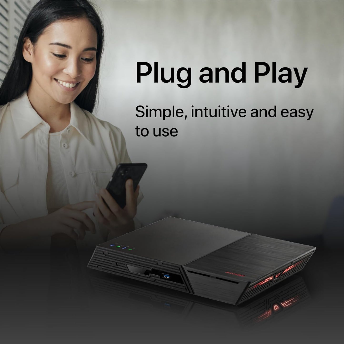 Asustor Flashstor 12 Pro FS6712X - 12 Bay Pure M.2 SSD NAS Network Storage Enclosure, Quad-Core 2.0GHz, 12 M.2 SSD Slots, 10GbE Port, 4GB RAM DDR4 (Diskless)