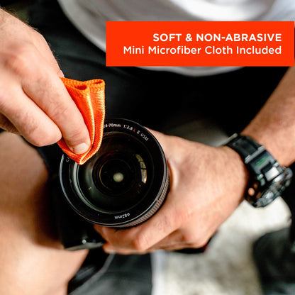 WHOOSH! Screen Shine Go - 1 fl oz Refillable Screen Cleaner Kit with Microfiber Cloth for MacBook, Phone, iPad & Eyeglasses - Powerful Streak-Free Cleaning - Pocket-Sized, TSA-Approved for Travel