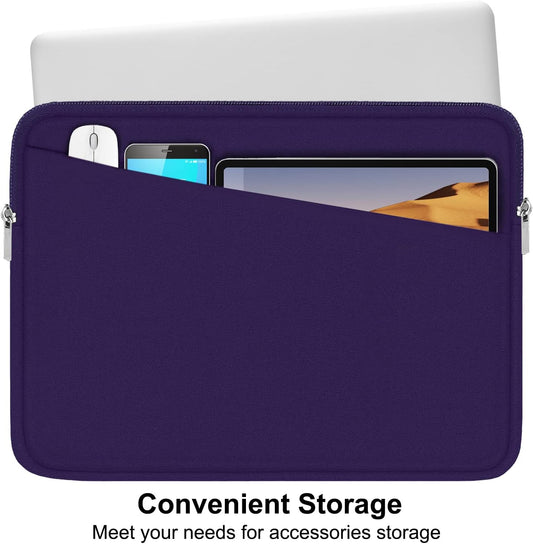 15.6 inch Laptop Sleeve Case, Durable Computer Carrying Bag Protective Case Briefcase Handbag with Front Pocket, Slim Laptop Case Cover for 15.6 Inch HP, Dell, Lenovo, Asus, Notebook, Purple