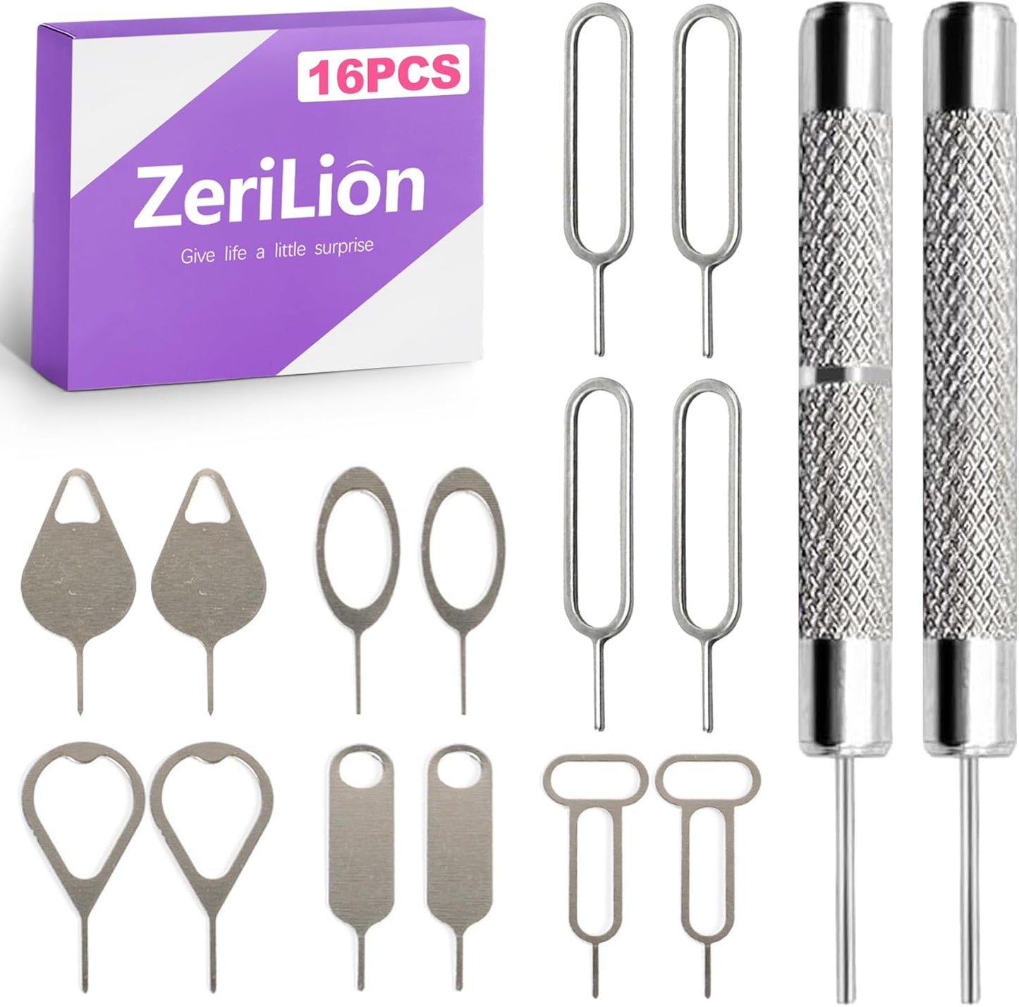 16 Pack SIM Card Ejector Tool Kit, Phone Tray Opener Pin for Easy Removal, Standard Key for Most Cell Phones, Tablets and Other Mobile Devices