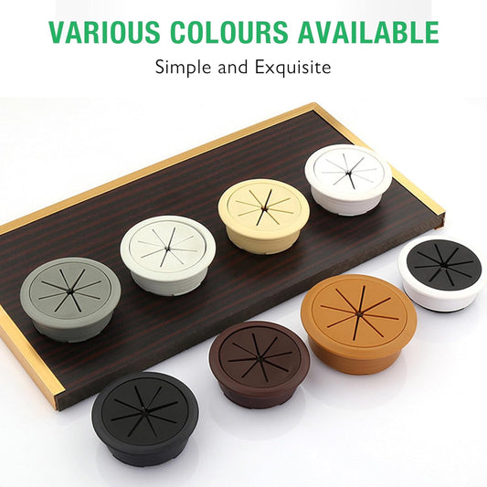 2 Pcs Desk Grommet 2"/50 mm, Desk Hole Cover for Cables, Cable Grommet ABS Plastic, Desk Hole Grommet for Home & Office Pc, Detachable Cable Cord Organizer,Coffee