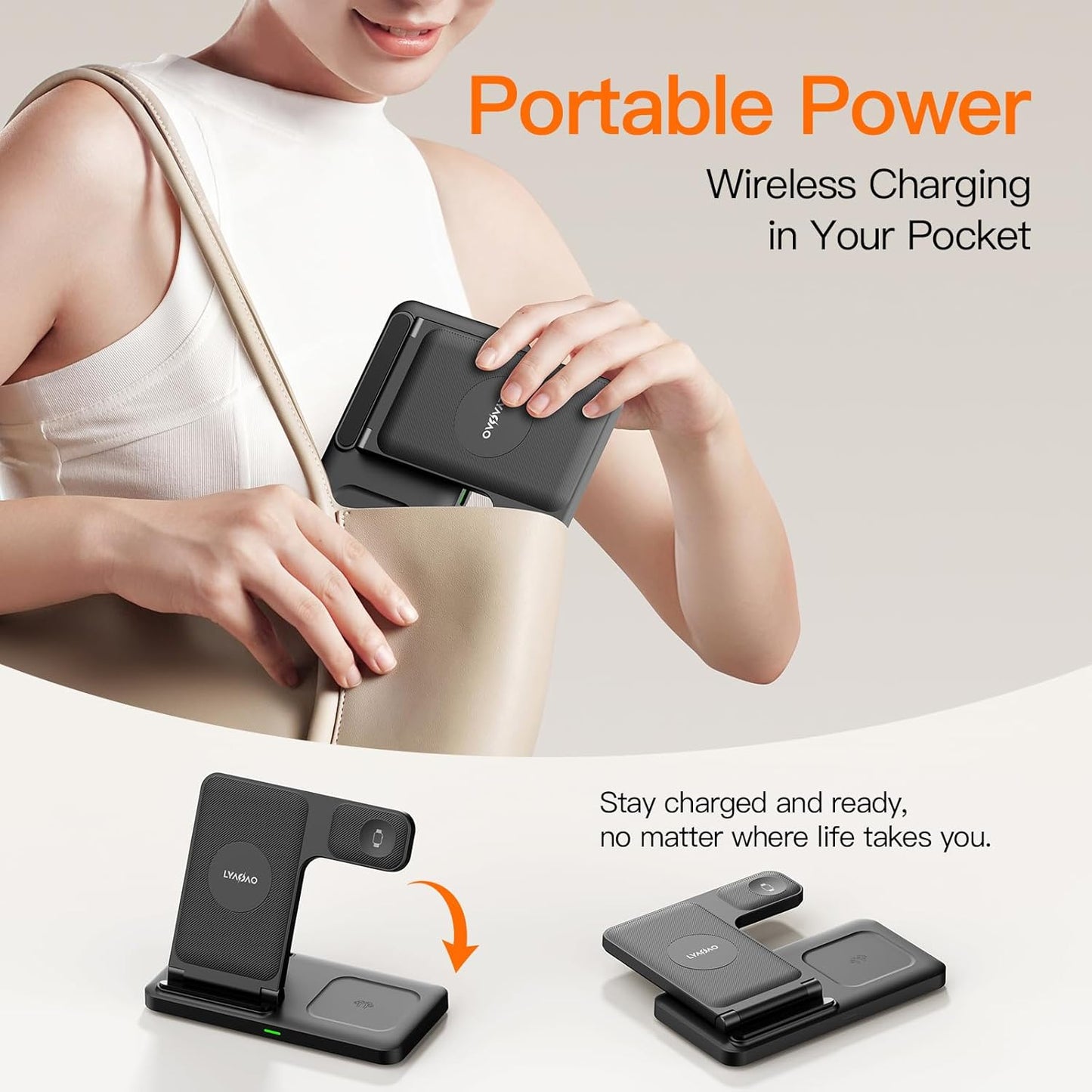 2025 3 in 1 Wireless Charger for iPhone 16 15 14 13 12 11 XR 8, Apple Charging Station for Apple Watch 10/9/Ultra/8/7/SE/6/5/4 & AirPods Series, Wireless Charging Station for Multiple Devices Apple