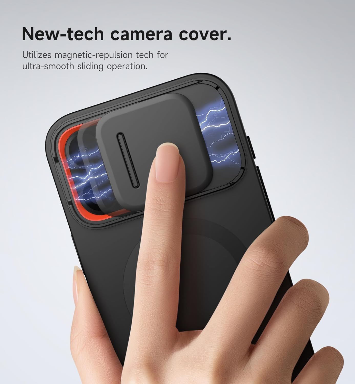 SURITCH for iPhone 16 Pro Max Case with Magnetic Camera Slide Cover and Adjustable Kickstand, Compatible with MagSafe, Shockproof Bumper Case Slim Protective Cover 6.9 Inch, Black