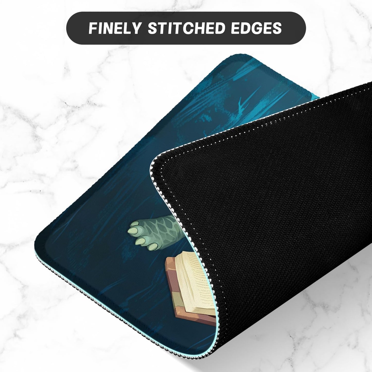 ITNRSIIET Mouse Pad with Stitched Edge Premium Textured Smooth Precise Operation Waterproof Washable Non-Slip Rubber Base Desktop Protection Mat, 10.2×8.3×0.12 inches, Pretty Turtles