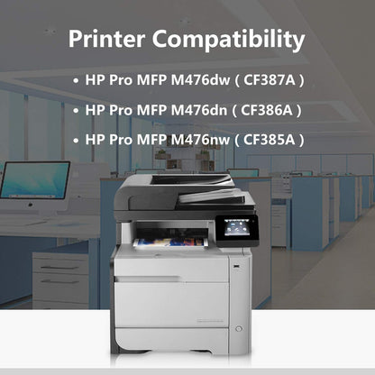 4 Pack (BK/C/M/Y) 312A | CF380A CF381A CF382A CF383A Remanufactured Toner Cartridge Replacement for HP Color Laserjet Pro M476dw(CF387A) M476dn(CF386A) M476nw(CF385A) Printer,Sold by TopInk